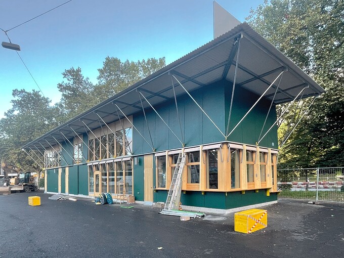 New constructionZurich bus station reception building